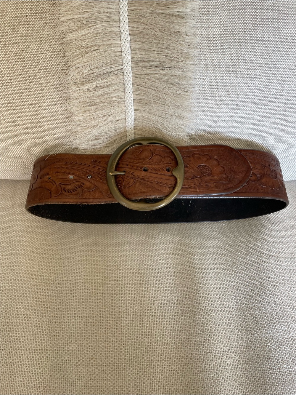 Ralph Lauren Brown Distressed Leather Belt - Picture 2 of 6